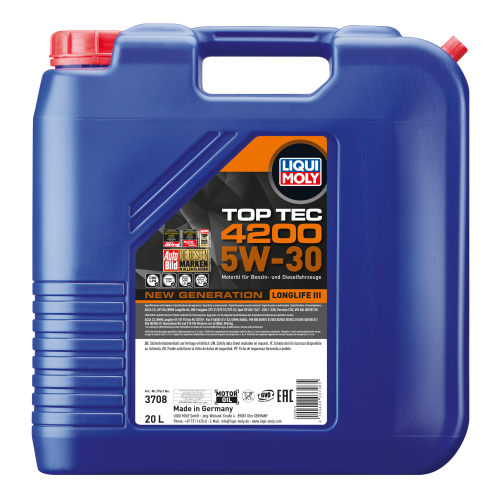 Синтетическое моторное масло Top Tec 4200 5W-30 New Generation - 20 л Синтетическое моторное масло Top Tec 4200 5W-30 New Generation - 20 л